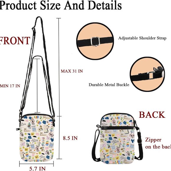 Trendy Waterproof Gilmore Inspired Crossbody Bag - Gift for Mom or Daughter - Picture 2 of 7